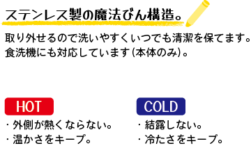 ステンレス製魔法びんの構造