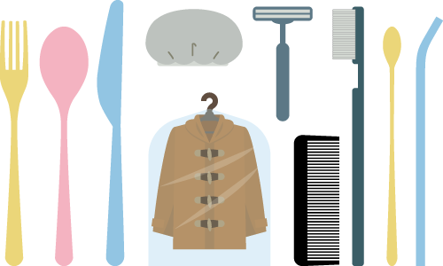 使い捨てプラスチックのイラスト