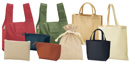 トートバッグ、巾着、Tシャツなどの布製品