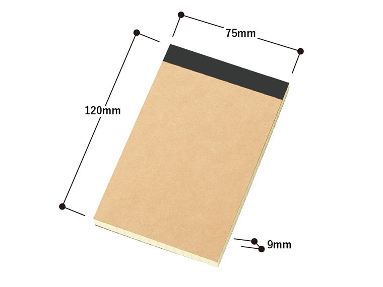 リサイクルA7メモパッドのサイズ表記