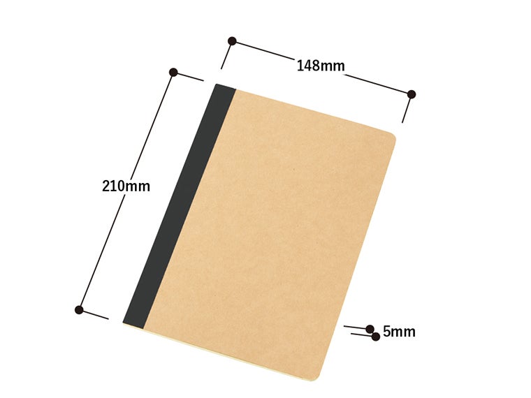 リサイクルA5ノートのサイズ表記