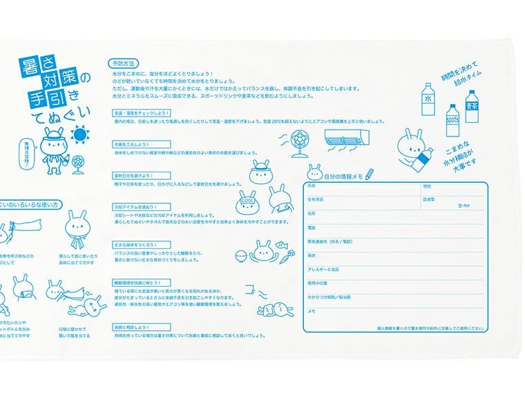 暑さ対策の手引きてぬぐいを広げた画像
