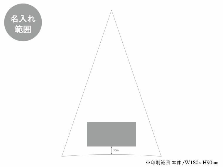 耐風ジャンプ傘60cmの名入れ範囲