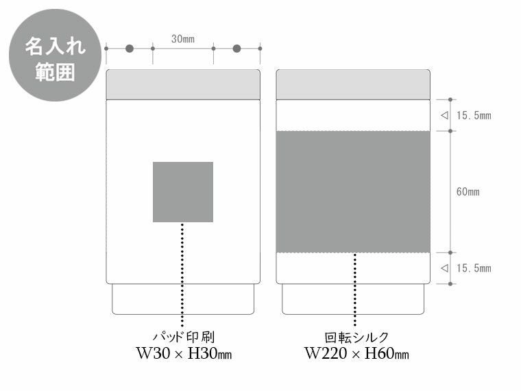 缶ホールドサーモタンブラーの名入れ範囲