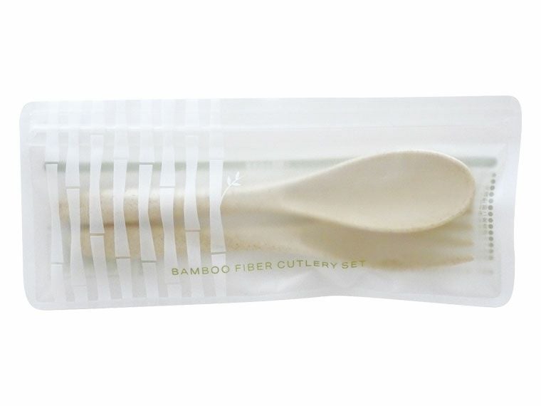 バンブーファイバーカトラリーセットのジッパーケース入り