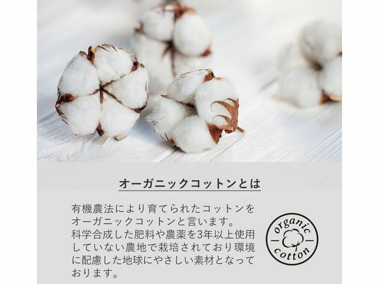 オーガニックコットンガゼット巾着トート　ブラックのオーガニックコットンとは