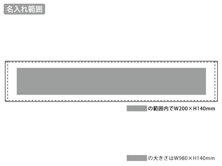 プリントしやすいコットンシャーリングマフラータオルの名入れ範囲
