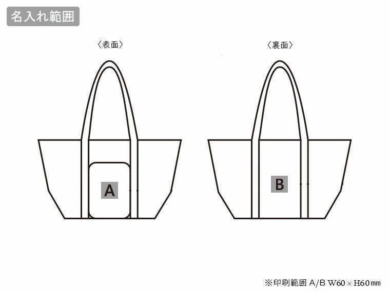 ２通りに使える　変身保冷温バッグ名入れ範囲