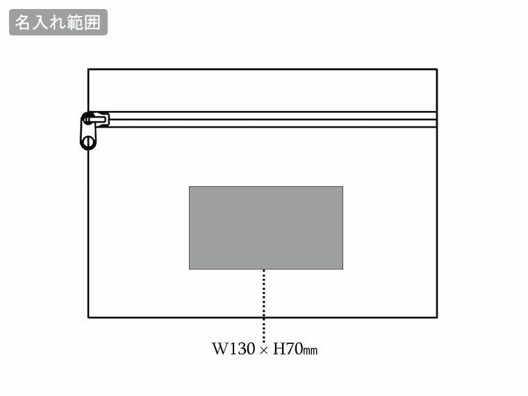 スフィアリサイクルコットンフラットポーチ名入れ範囲