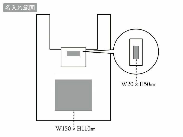 リフェロ再生PETマイバッグの名入れ範囲