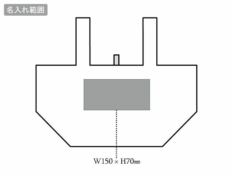 リフェロ再生PETマチ広エコバッグの名入れ範囲
