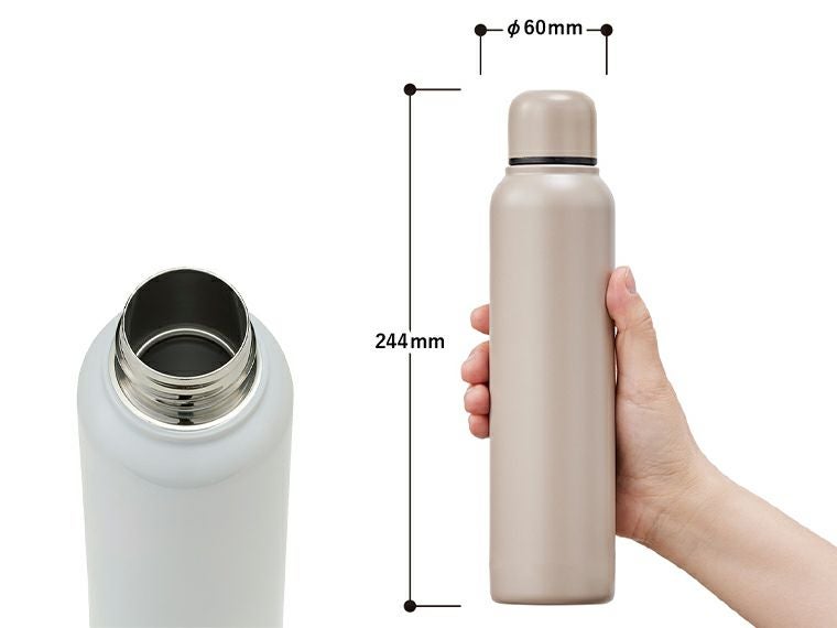 スティックサーモボトルver.2の飲み口とサイズイメージ