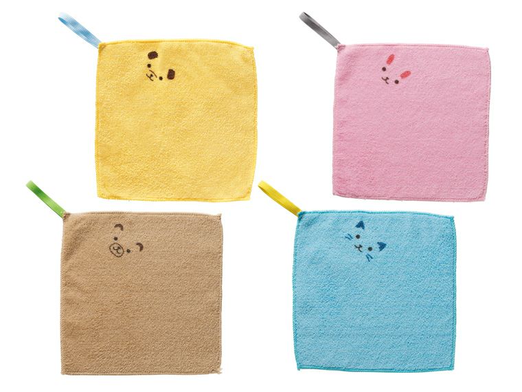 ループ付 なかよしアニマルハンカチタオルの全体画像