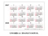 デスクプランメモ 卓上カレンダーの12月の裏面には翌年4月までの年表付きです。