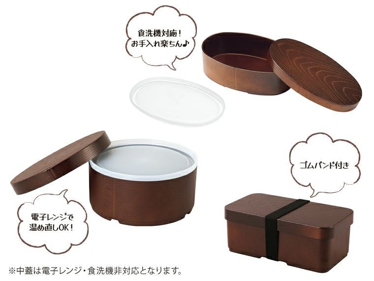 曲げわっぱ風弁当箱の仕様についての説明