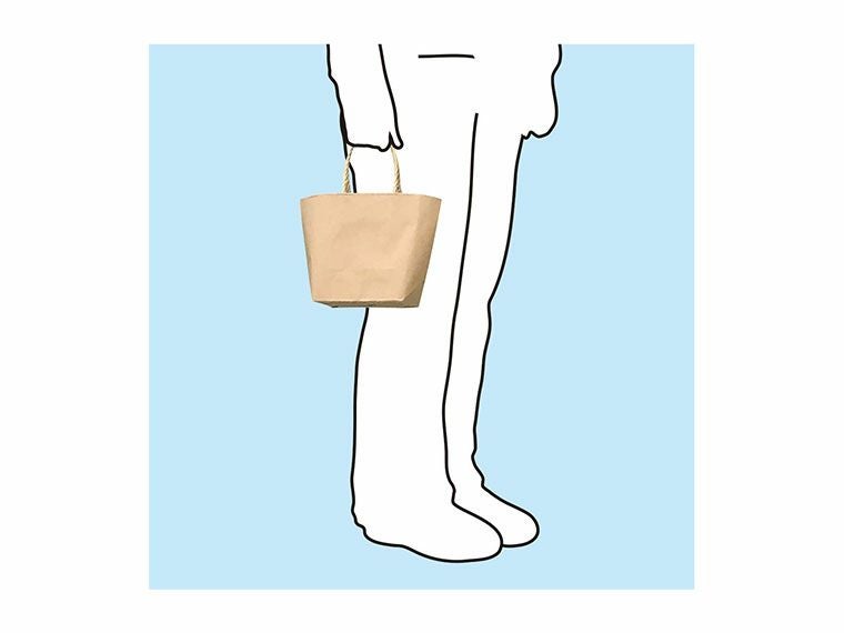 クラフトバッグトートバッグ　Sの手持ちサイズ画像