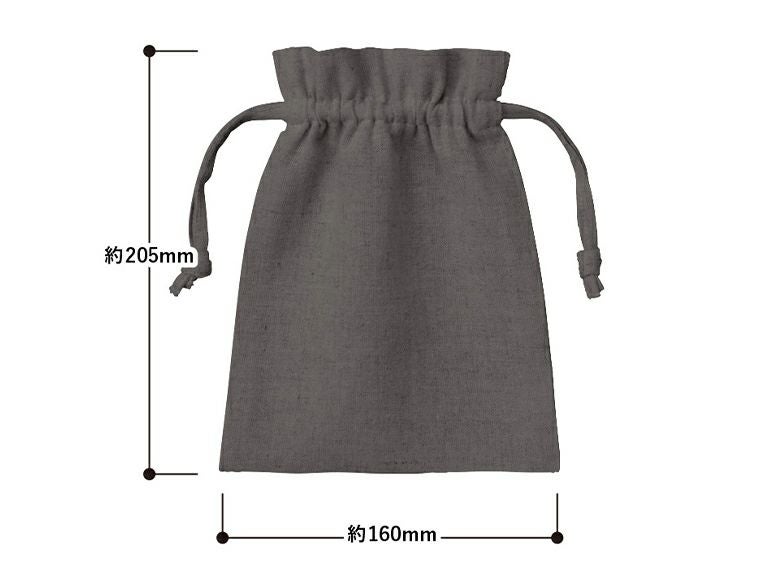 コットンリネン巾着（S）の商品サイズ