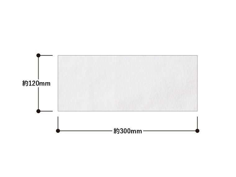 コットンWフェイス　ハンドタオル（ロング）　ホワイト商品サイズ