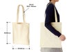 オーガニック厚手コットンフラットショルダートート　ナチュラルの商品サイズ