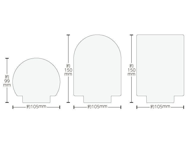 アクリルライティングスタンド六角用プレートL 3mm　クリア商品サイズ