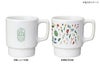 陶器マグ　スタッキング　ホワイト名入れイメージ