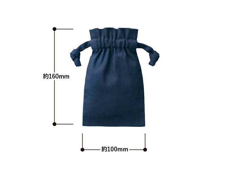 厚手コットンフリル巾着（SS）商品サイズ
