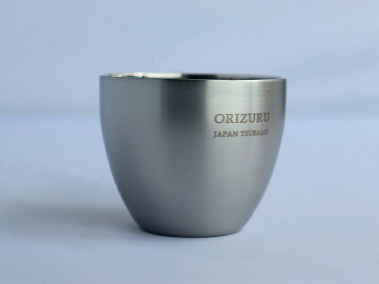 ORIZURU 18-8ステンレス二重構造ぐい呑み側面