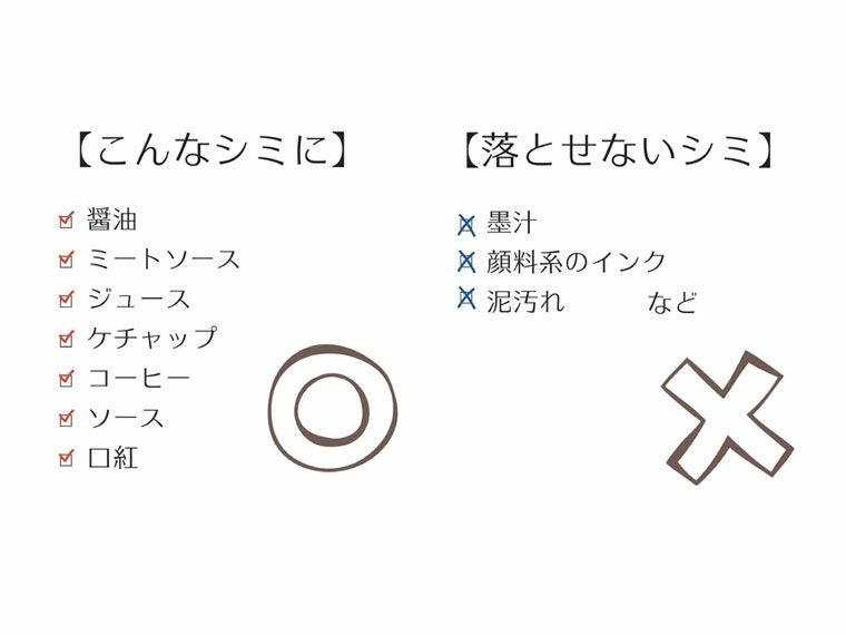 落とせるシミ、落ちないシミ