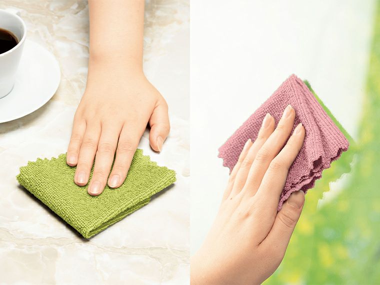 レーノ／マイクロファイバークロス5枚組 使用イメージ