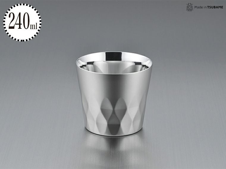 アーガイル柄 18-8ステンレス二重構造オールドファッションタンブラー