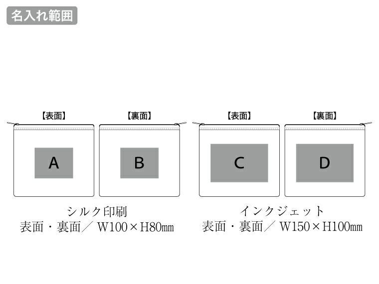 カラーファスナークリアポーチ（M）名入れイメージ
