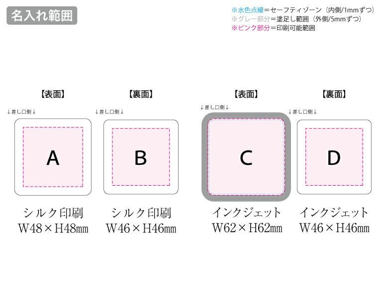 コードインモバイルチャージャー2000（全面印刷対応）名入れ範囲