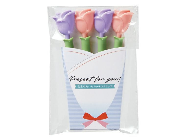 花束みたいなキッチンクリップ4個組パッケージ姿