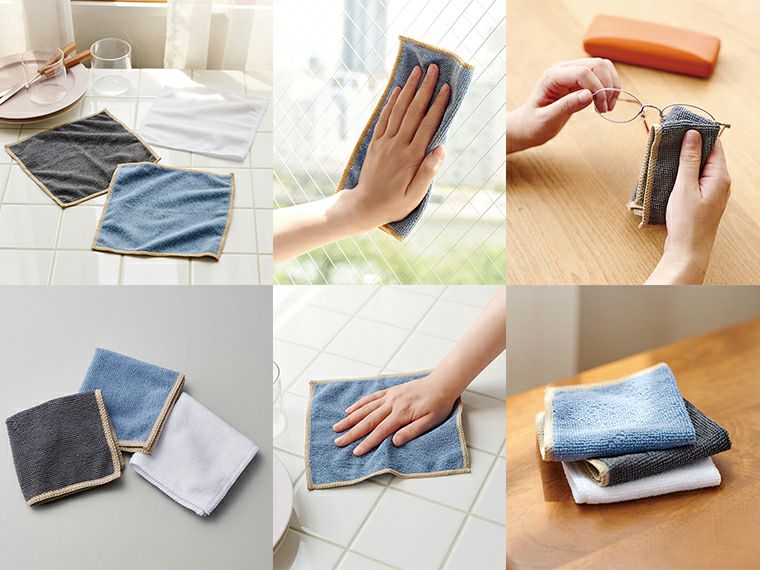 マイクロファイバークロス3枚セット使用イメージ