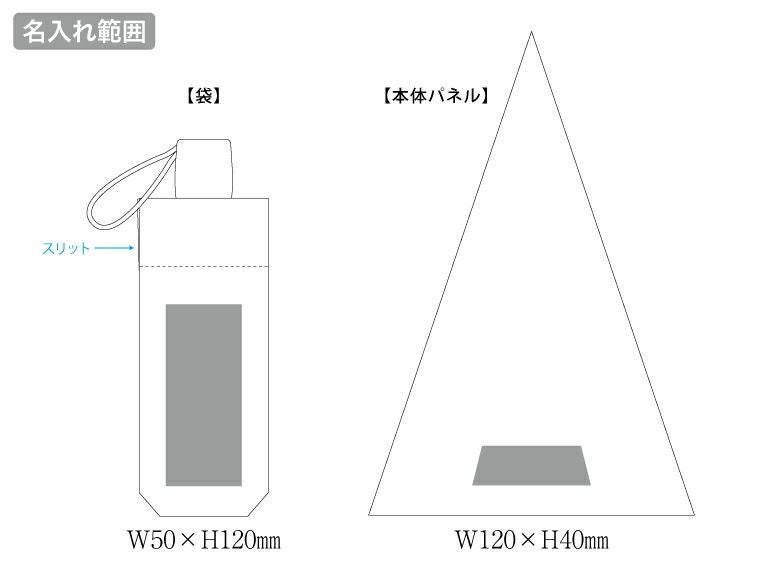 深張UV折りたたみ傘名入れ範囲