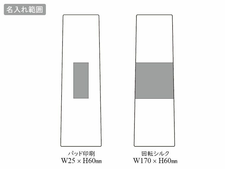 バンブーファイバー配合ティッシュインボトルの名入れ範囲