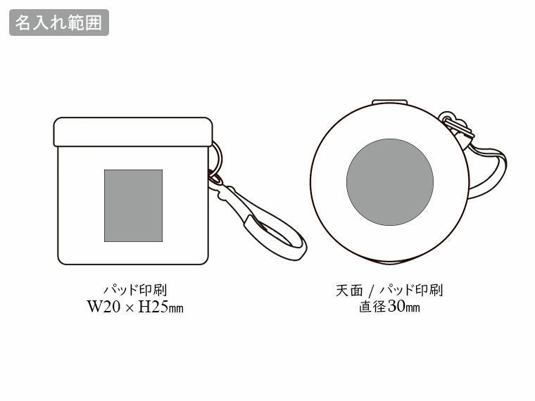 ケース入りレインポンチョの名入れ範囲