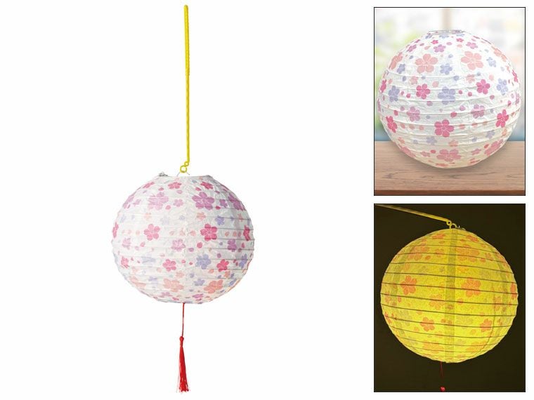 さくら柄　紙ちょうちん（LED付）