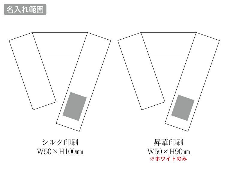ひんやりマフラータオル名入れ範囲