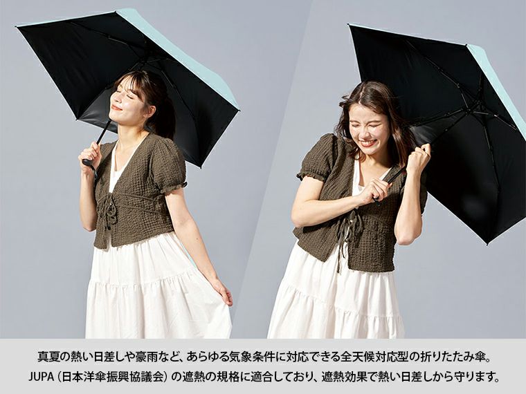 ベーシックオールウェザー折りたたみ傘使用イメージ