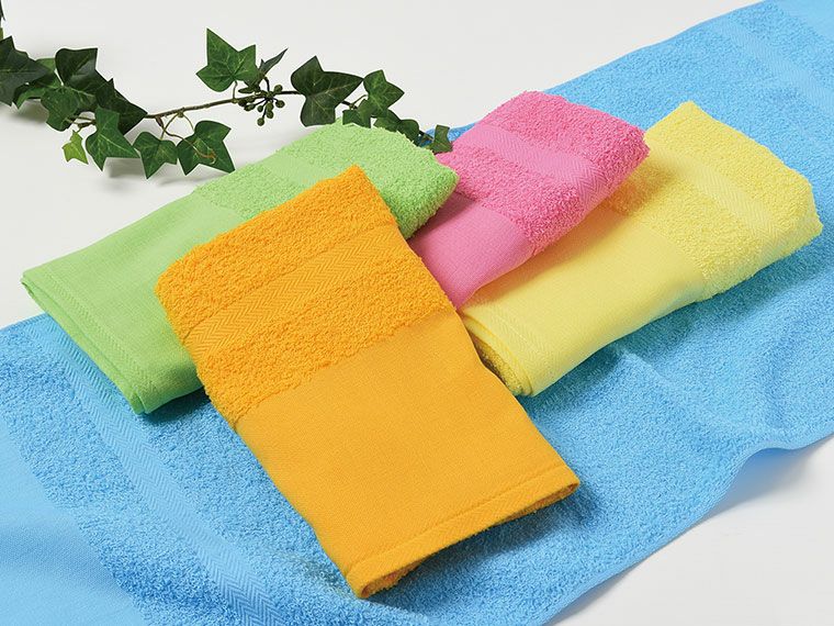 国産フェイスタオル〈CT〉カラータオル　平地付き　200匁