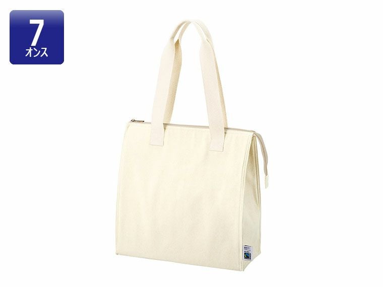フェアトレードコットンスクエア保冷トート(M)　ナチュラル