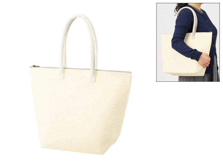 ジュート保冷トート(M)　ナチュラルホワイト