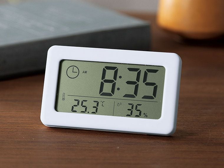  温湿度計付デジタルクロック