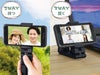 挟んで使えるマルチスマホスタンド使用イメージ