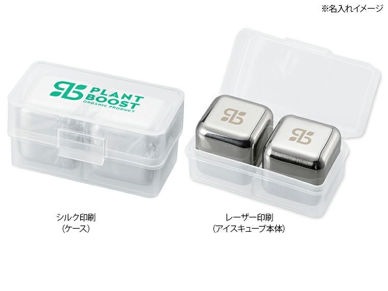 ステンレスアイスキューブ　シルバー名入れイメージ