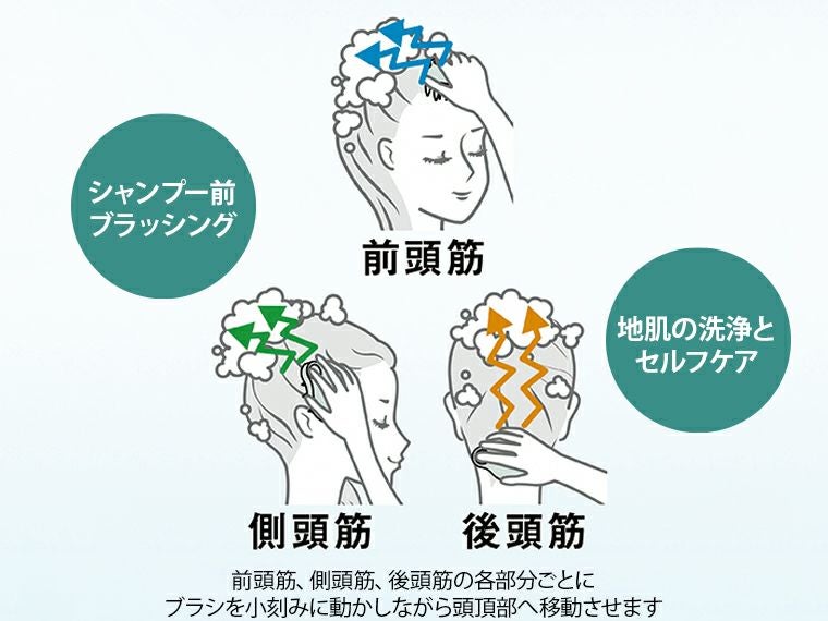 立て置き出来るフック穴付きシャンプースパブラシ使用方法