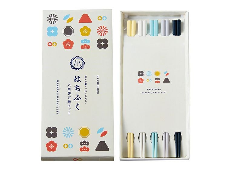 はちふく　八角箸五膳セット商品画像