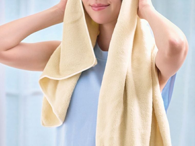 プレミアムバスタオル（ライトベージュ）使用イメージ
