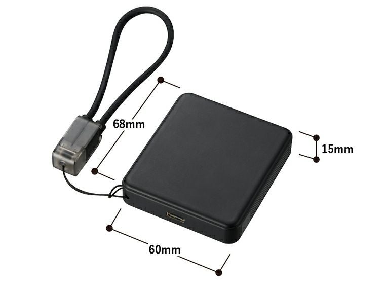 PD急速充電コードストラップ付モバイルチャージャー5000（全面印刷対応）のサイズ